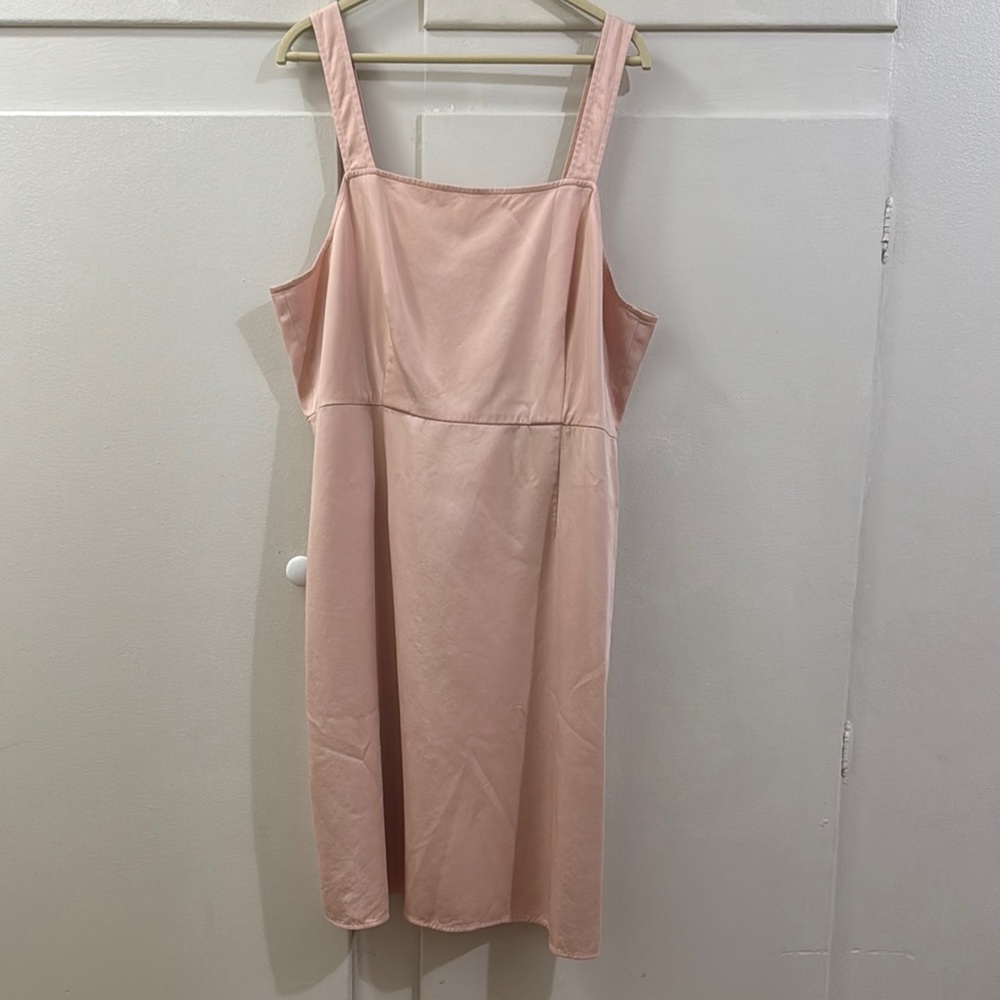 Women’s J.CREW A line square neck Gramercy Twill dress pink/blush sz 16T
